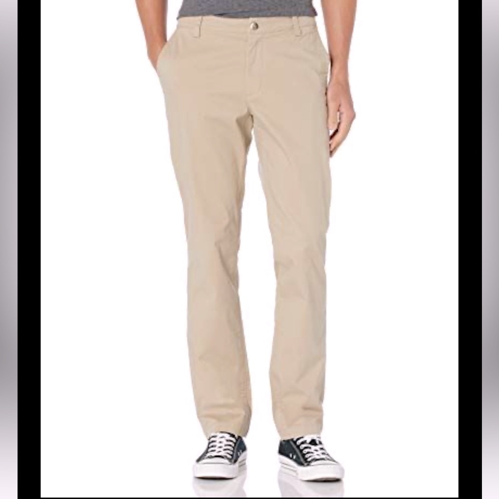 Cutter & Buck Voyager 5 Pocket Twill Pants Rope Khaki Flat Front NWT-35x34